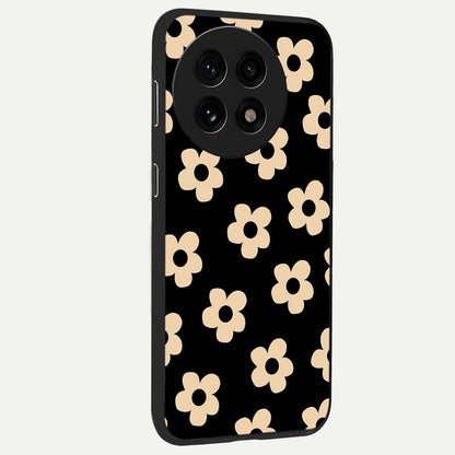 Little Daisy Flower Retro Pattern Glass Case for 1+13R side perspective highlighting playful floral textures and smooth premium edges