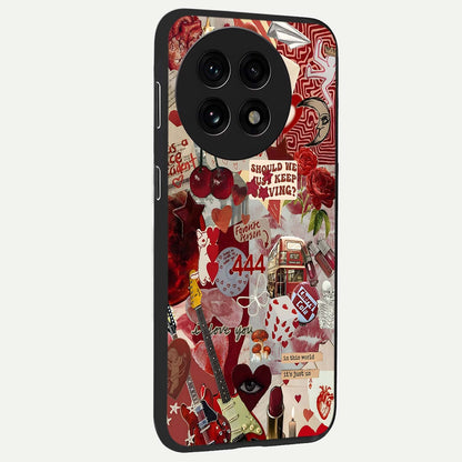 Lover’S Red Chaos Glass Case for 1+13R side perspective highlighting edgy detailing and premium build