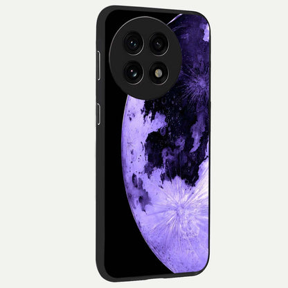Lunar Glow in Violet Glass Case for 1+13R side perspective highlighting celestial detailing and smooth build