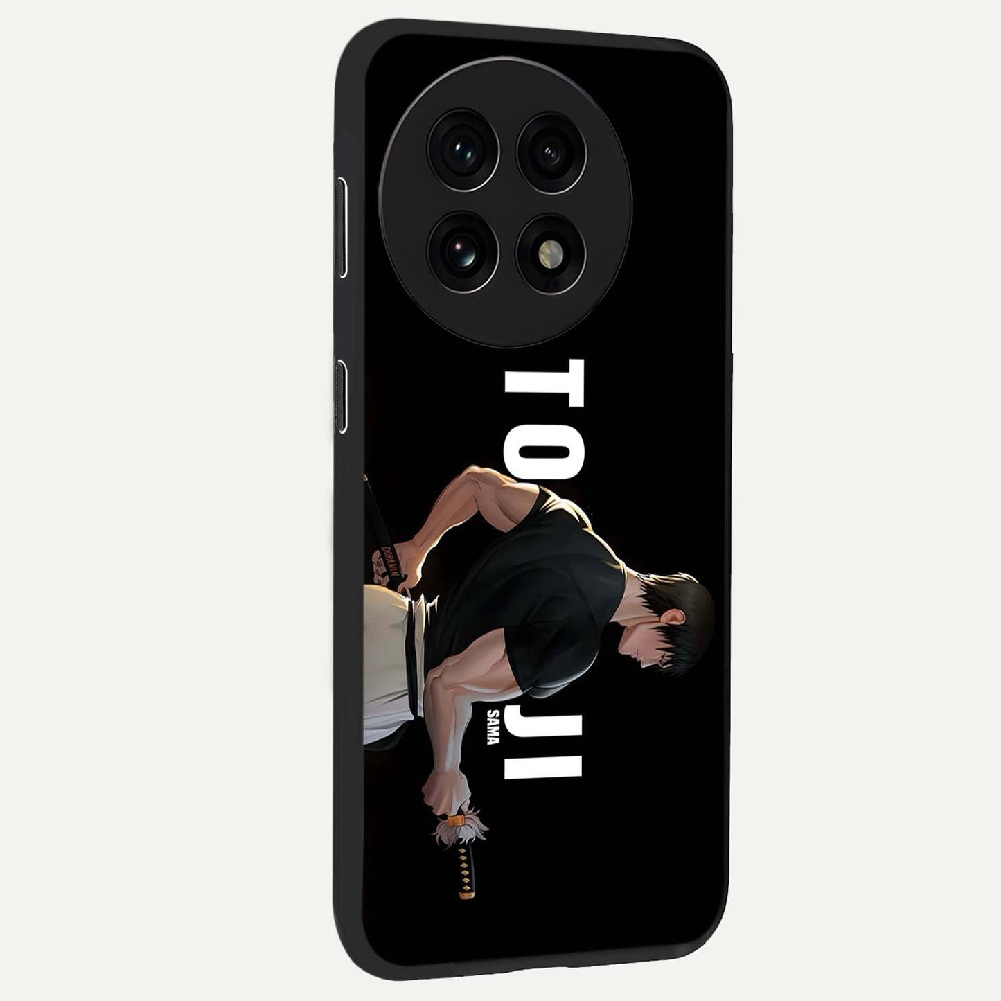 Midnight Blade Resolve Glass Case for 1+13R side perspective highlighting bold textures and sleek premium build