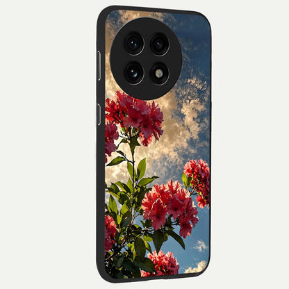 Moonlit Blossom Charm Glass Case for 1+13R side perspective highlighting refined floral textures and premium edges