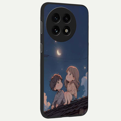 Moonlit Promise Together Glass Case for 1+13R side perspective highlighting delicate textures and sleek premium build