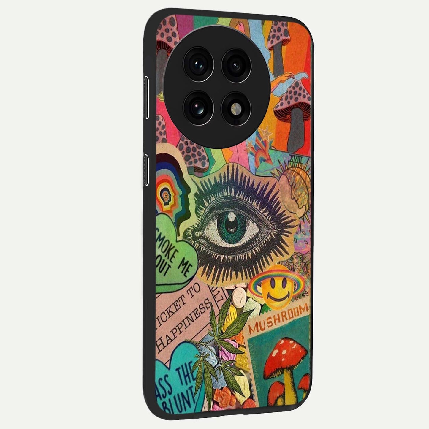 Mystic Eye Wonderland Glass Case for 1+13R side perspective highlighting intricate eye detailing and smooth build