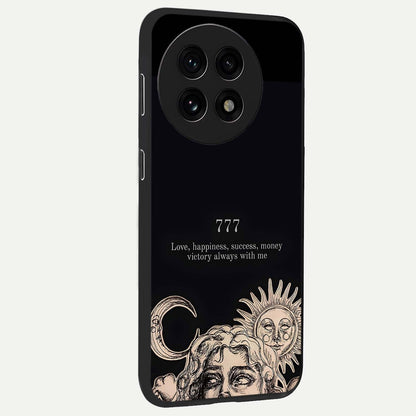 Mystic Victory Aura Glass Case for 1+13R side perspective highlighting intense textures and sleek premium build