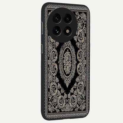Noir Bloom Elegance Glass Case for 1+13R side perspective highlighting subtle textures and sleek premium build