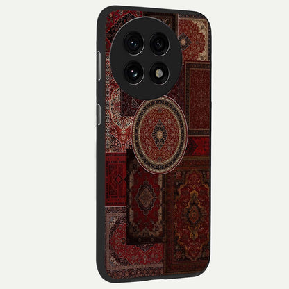 Persian Heritage Collage Glass Case for 1+13R side perspective highlighting cultural textures and premium edges