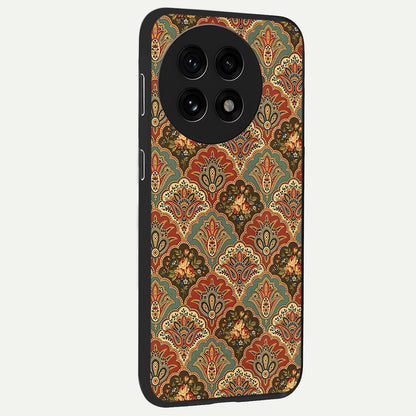 Royal Threadwork Glass Case for 1+13R side perspective highlighting detailed stitching textures and smooth premium build