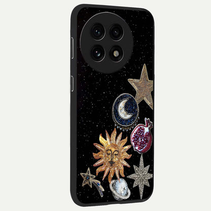 Scarlet Sky Flight Glass Case for 1+13R side perspective highlighting smooth sky textures and premium edges