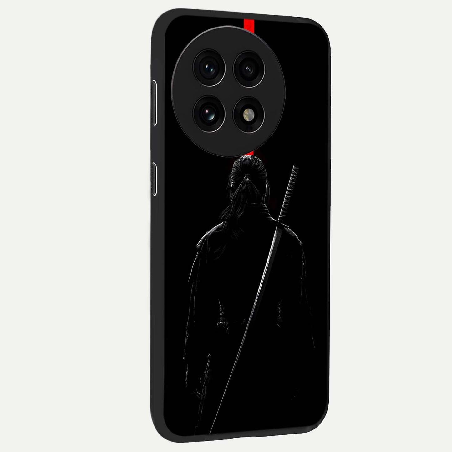 Silent Blade Resolve Glass Case for 1+13R side perspective highlighting sharp textures and sleek premium build