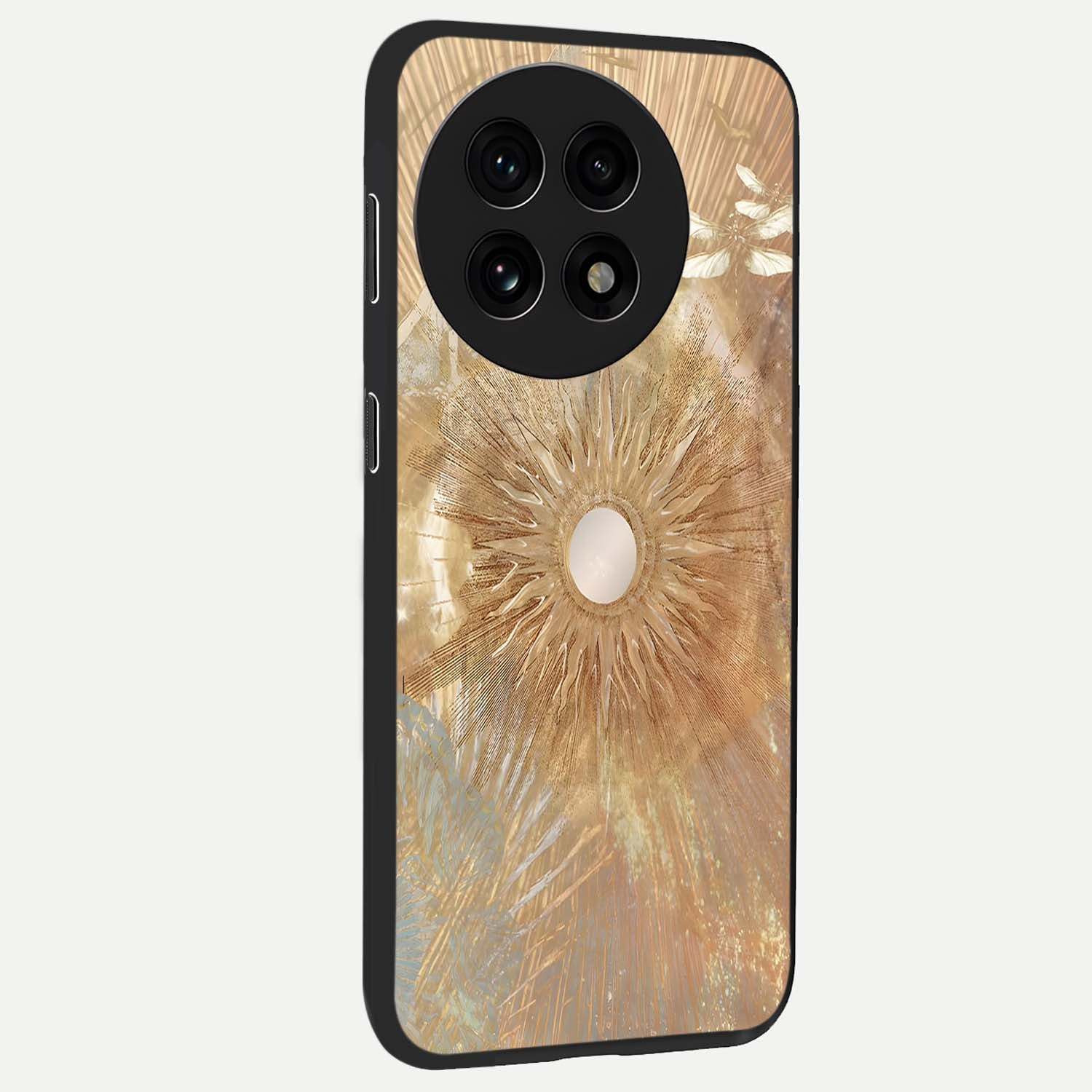 Silken Whirl Glass Case for 1+13R side perspective highlighting fluid textures and sleek premium build