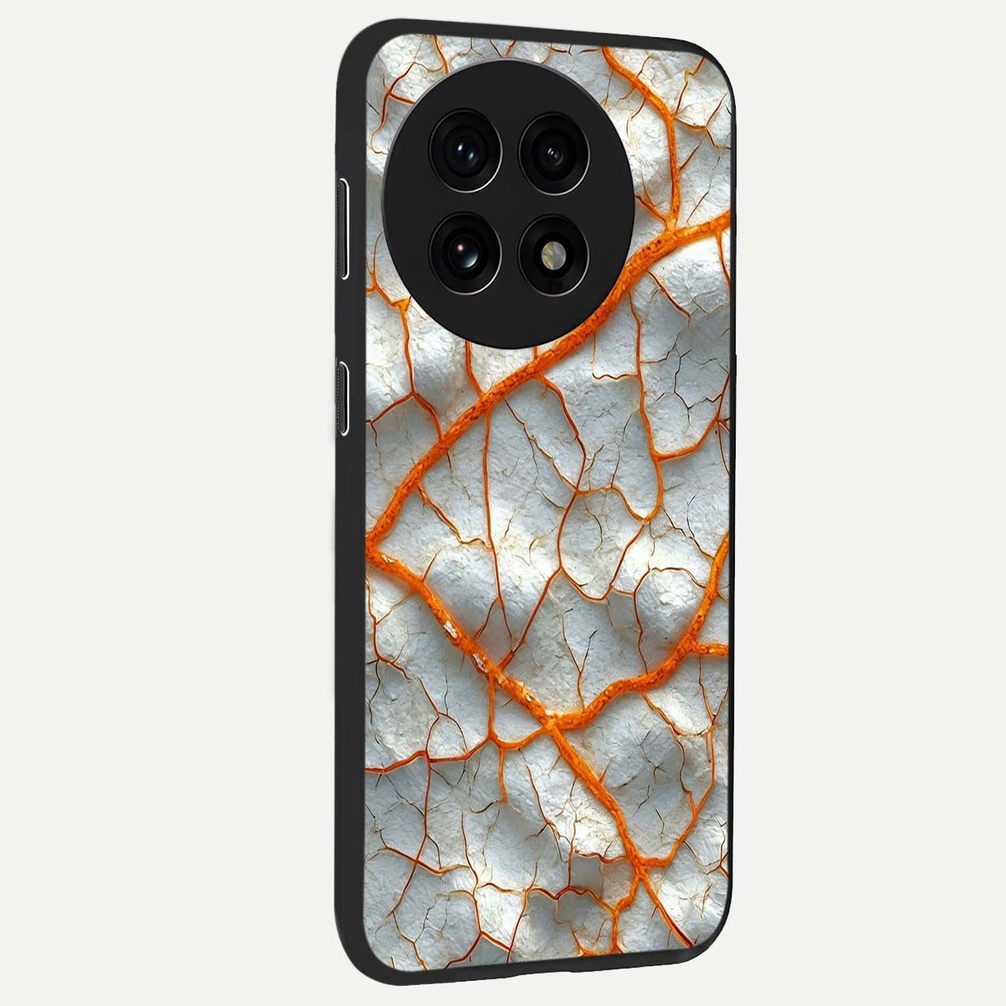 Snarl Zone Buzz Glass Case for 1+13R side perspective highlighting sharp textures and sleek premium build