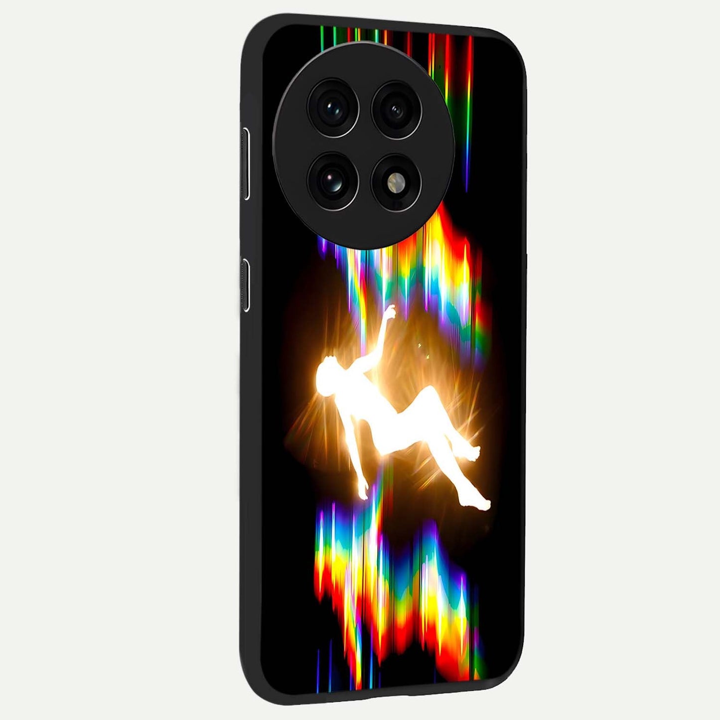 Soul in Spectrum Glass Case for 1+13R side perspective highlighting bold textures and smooth premium build