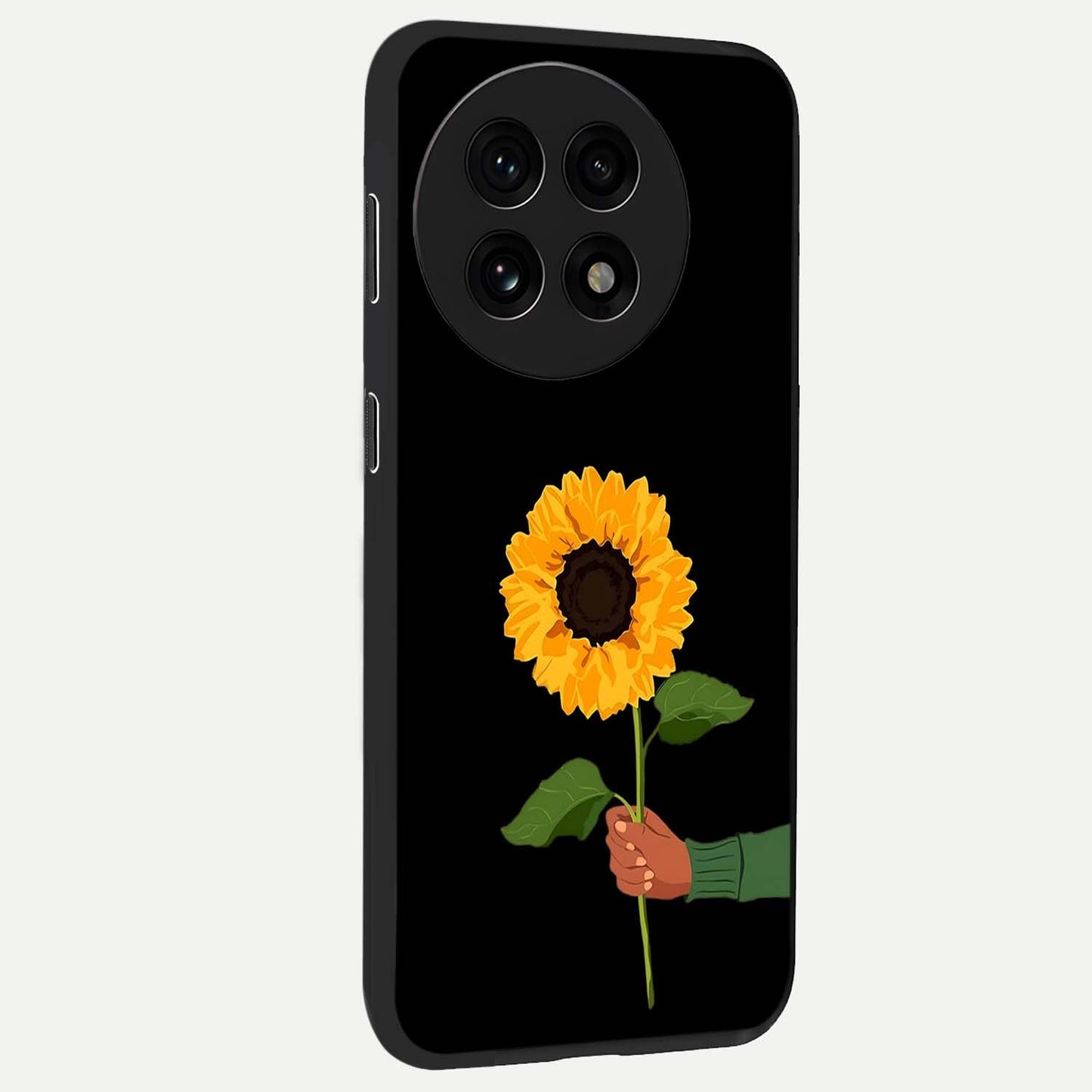 Sun Moon Stormy Sky Glass Case for 1+13R side perspective highlighting intense sky textures and premium edges