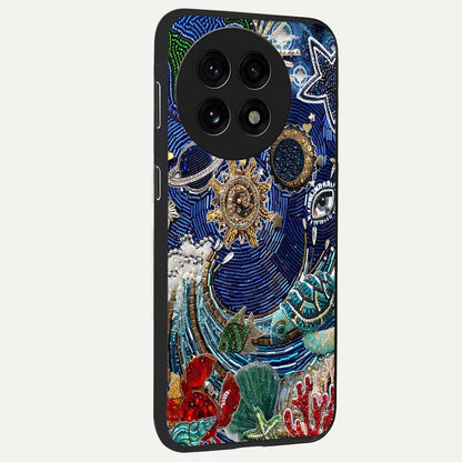 Universe Underwater Spark Glass Case for 1+13R side perspective highlighting luminous textures and smooth build