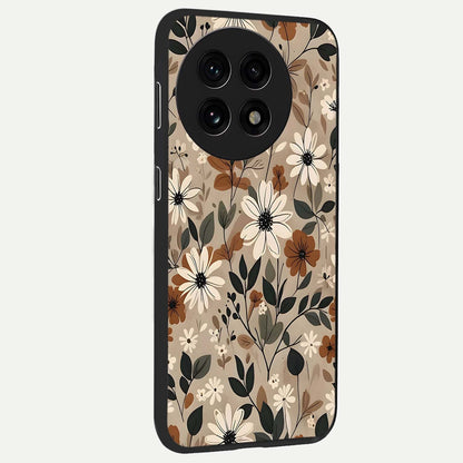 Vector Flowers Glass Case for 1+13R side perspective highlighting smooth floral textures and premium edges