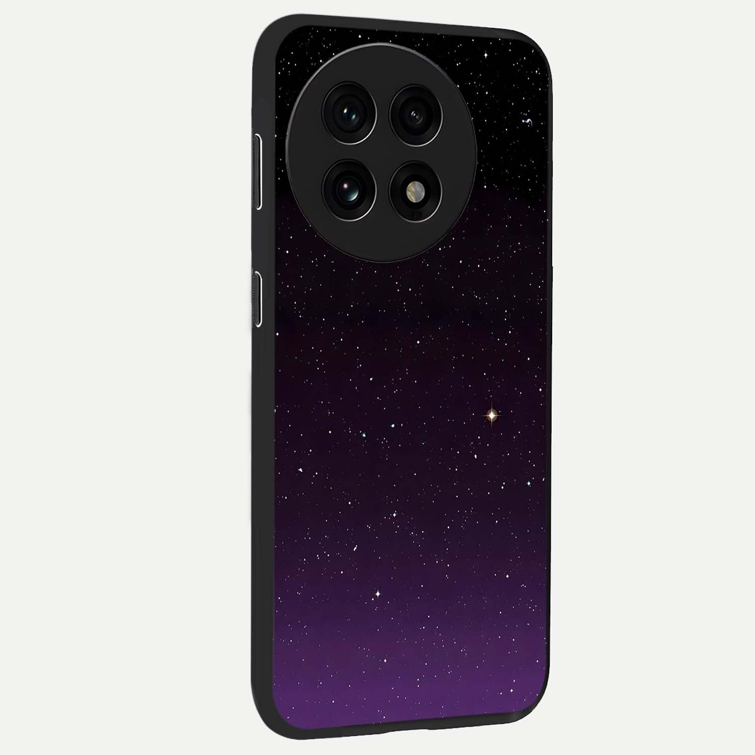 Violet and Black Shade Glass Case for 1+13R side perspective highlighting smooth gradient textures and sleek build