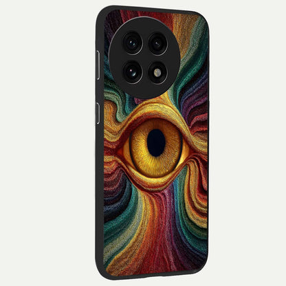 Visionary Flame Core Glass Case for 1+13R side perspective highlighting dynamic textures and sleek premium build