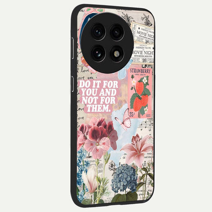 Whimsical Vintage Aesthetic Glass Case for 1+13R side perspective highlighting delicate vintage textures and premium edges
