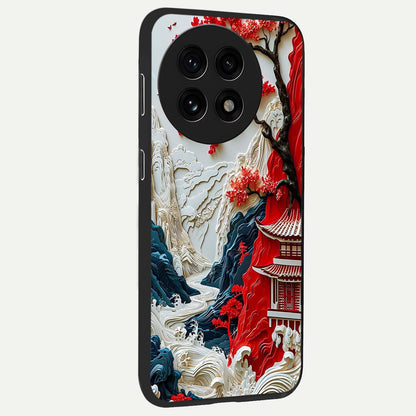 Whispers of Sakura Waves Glass Case for 1+13R side perspective highlighting delicate sakura textures and sleek premium build