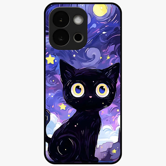 Abstract Cat Art Glass Case for 1+13S vibrant front view featuring modern artistic cat illustration