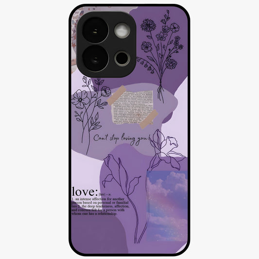 Aesthetic Love With Flower Glass Case for 1+13S romantic front view featuring floral love themed artwork