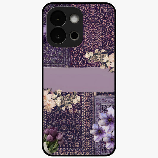 Antique Floral Whisper Glass Case for 1+13S vintage front view featuring soft antique floral artwork