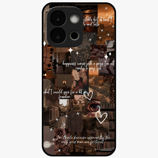 Bittersweet Aesthetic Chaos Glass Case for 1+13S bold front view featuring expressive abstract aesthetic artwork