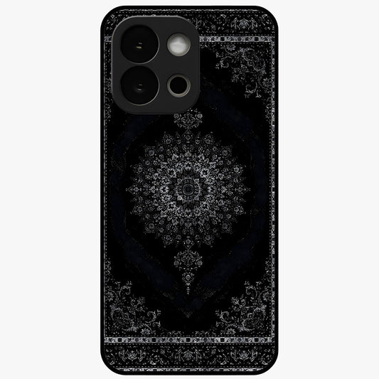 Black Persian Carpet Glass Case for 1+13S rich front view featuring intricate Persian carpet pattern artwork