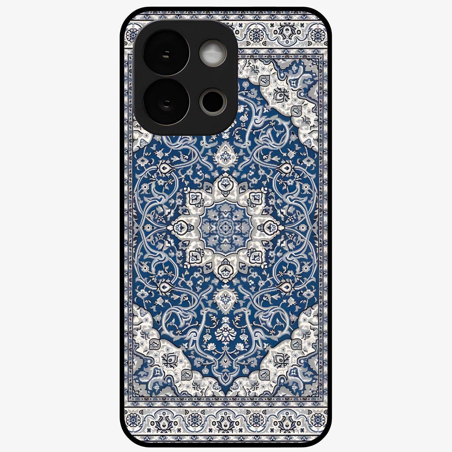 Blue Palace Dream Glass Case for 1+13S royal front view featuring palace inspired artwork in deep blue tones