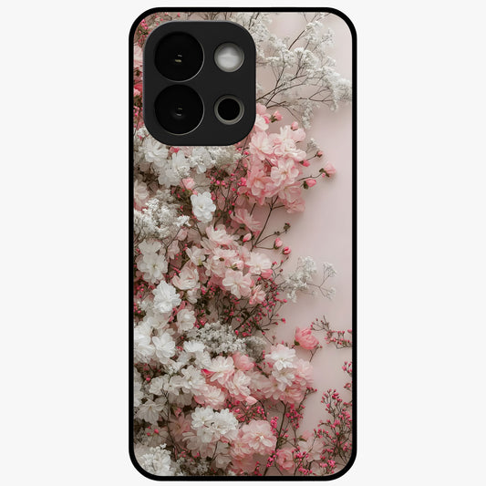 Blush Blossom Cloud Glass Case for 1+13S dreamy front view featuring soft blossom artwork with cloud inspired tones