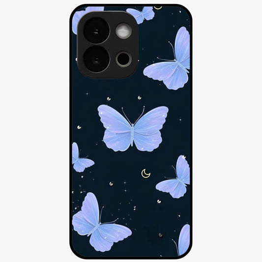 Butterfly With Stars Pattern Glass Case for 1+13S dreamy front view featuring butterfly artwork with star accents