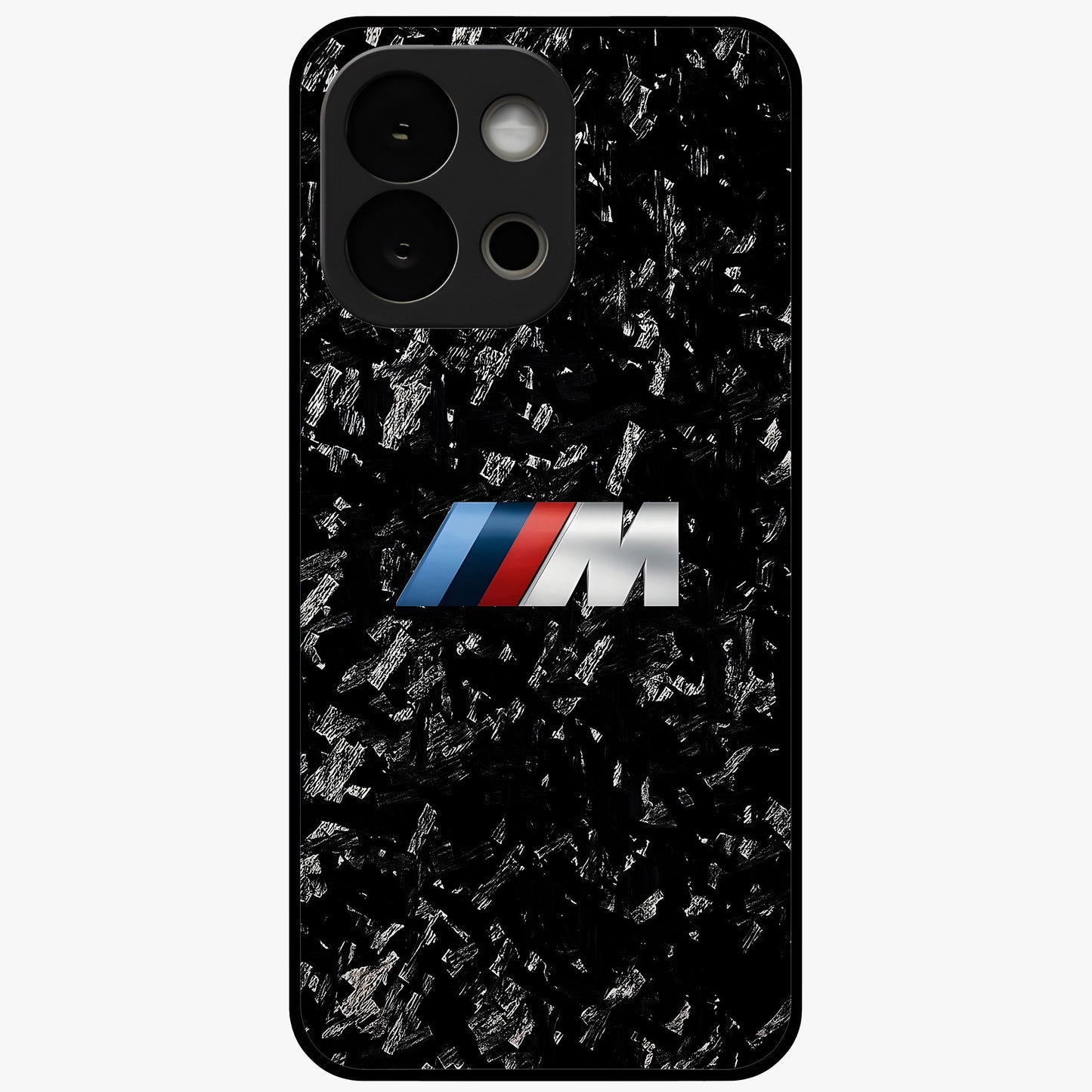Carbon Speed Mark Glass Case for 1+13S bold front view featuring carbon fiber texture and racing inspired design