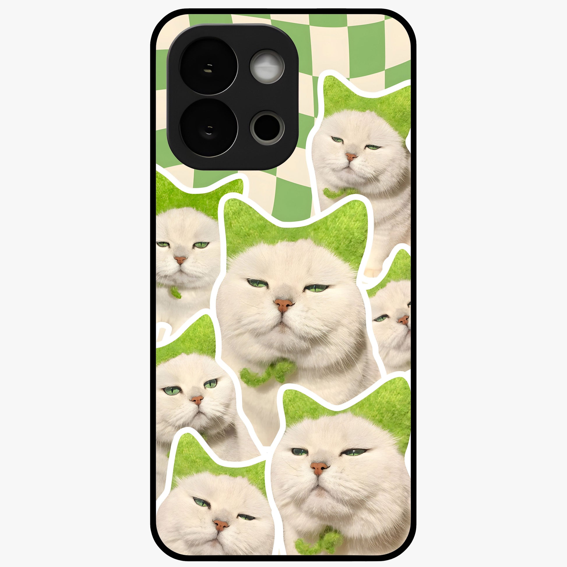Cats Ethereal Bloom Glass Case for 1+13S artistic front view featuring cat illustration with soft floral bloom accents