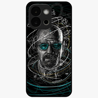 Chaotic Mind Genius Glass Case for 1+13S bold front view featuring expressive abstract typography artwork