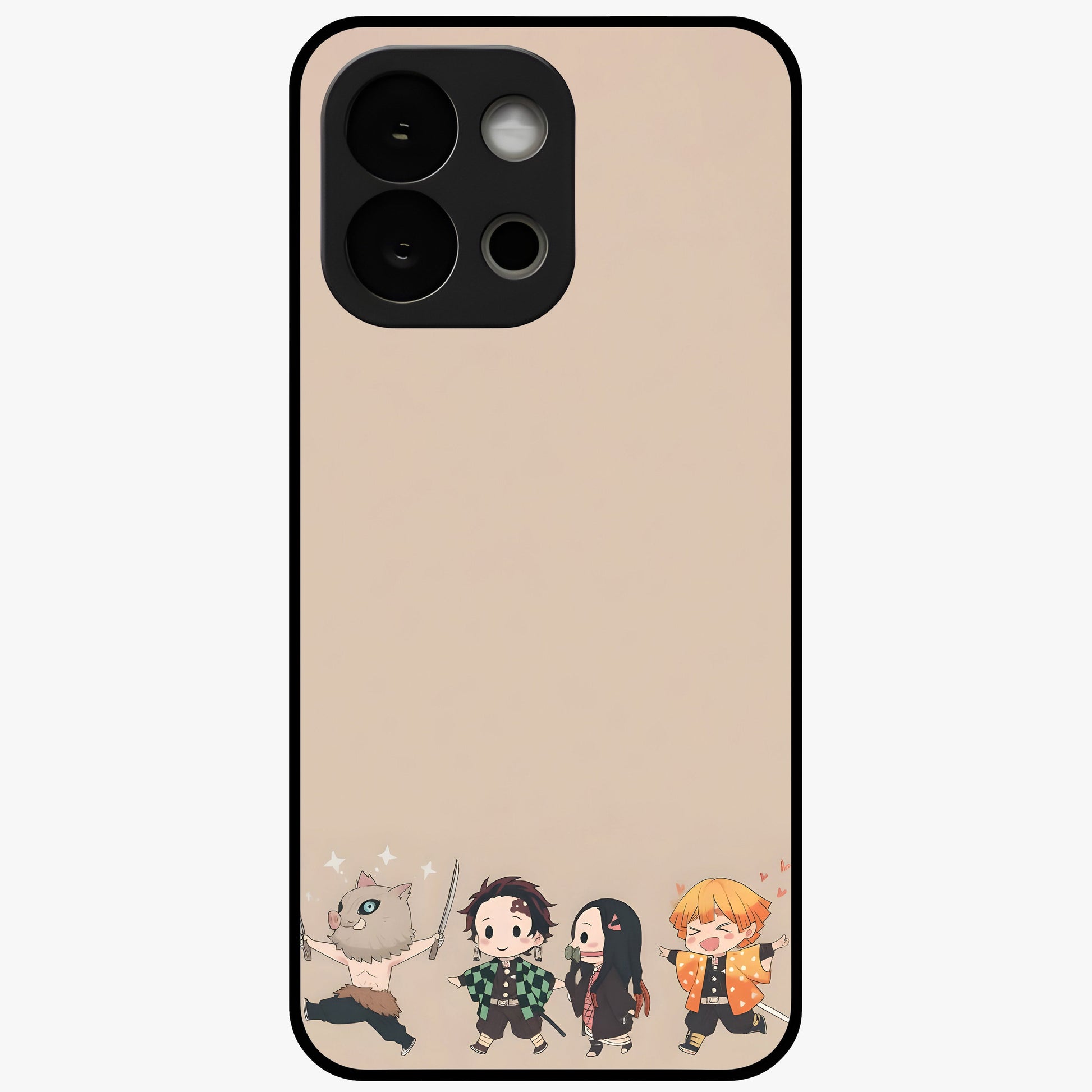 Chibi Demon Squad Glass Case for 1+13S playful front view featuring chibi style character artwork
