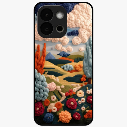 Cloud Cotton Meadows Printed Glass Case for 1+13S soft front view featuring dreamy meadow artwork with cloud inspired tones