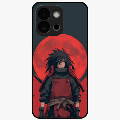 Crimson Moon Warlord Glass Case for 1+13S dramatic front view featuring warrior themed artwork under crimson moonlight
