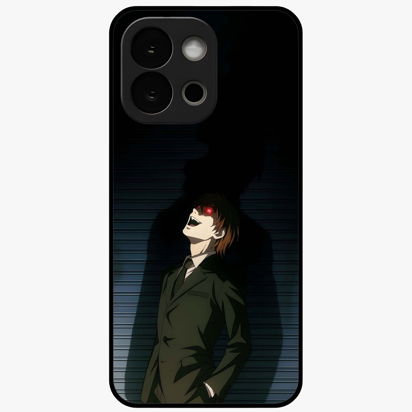Crimson Shadow King Glass Case for 1+13S striking front view featuring bold shadow inspired crimson artwork