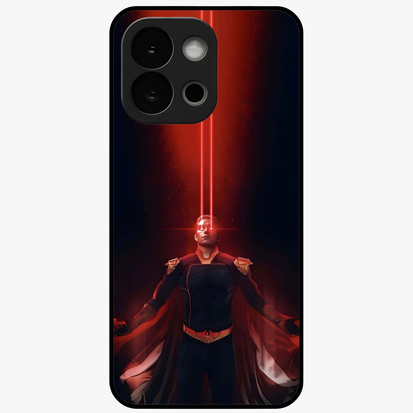 Crimson Vision Ascension Glass Case for 1+13S bold front view featuring visionary crimson themed artwork