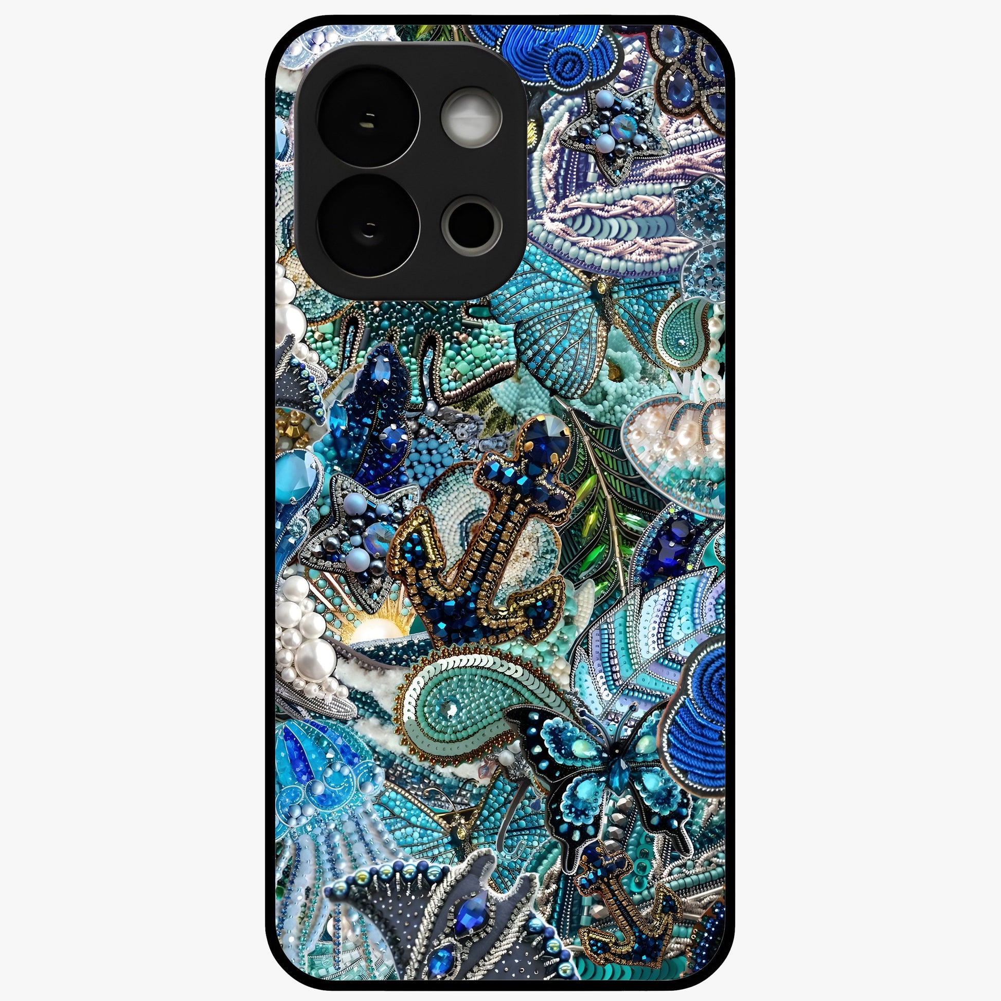 Crystal Ocean Magic Glass Case for 1+13S vibrant front view featuring sparkling ocean inspired artwork