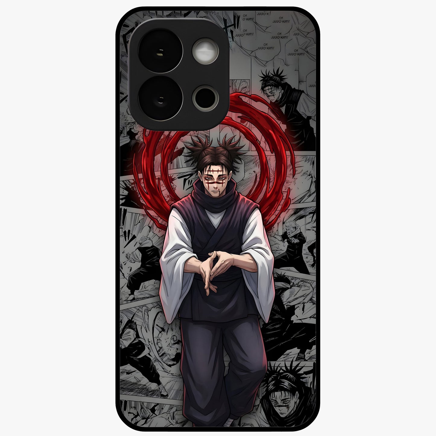 Cursed Ritual Ascension Glass Case for 1+13S dramatic front view featuring dark ritual inspired artwork