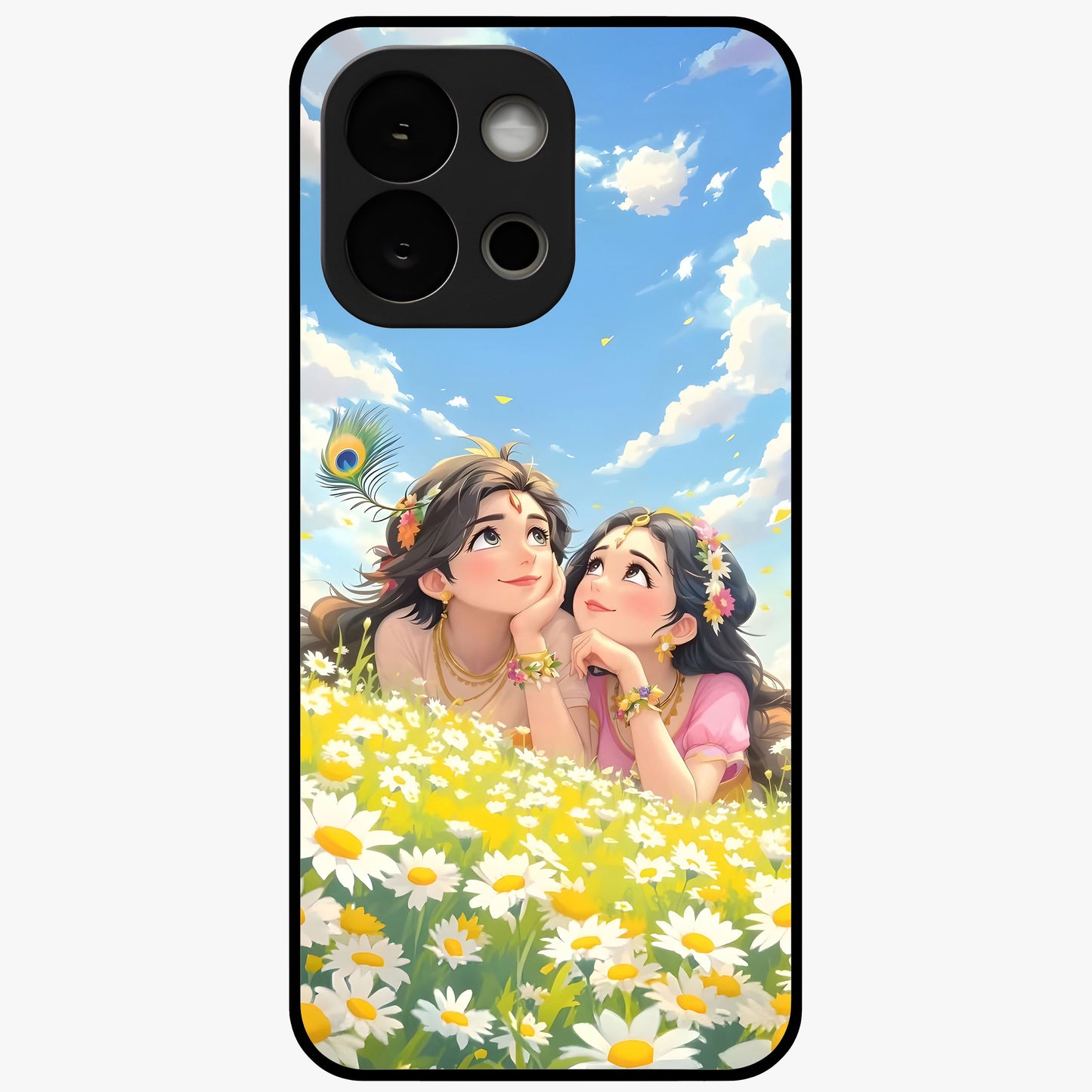 Daisy Daydream Love Glass Case for 1+13S soft front view featuring romantic daisy floral artwork