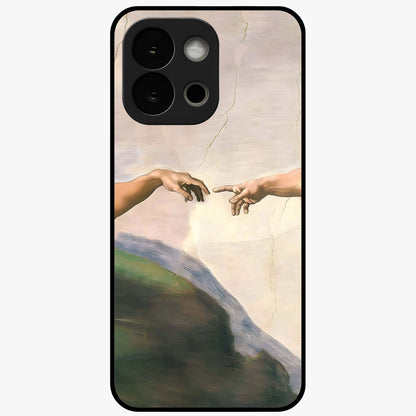 Divine Touch Art Glass Case for 1+13S artistic front view featuring expressive spiritual inspired artwork