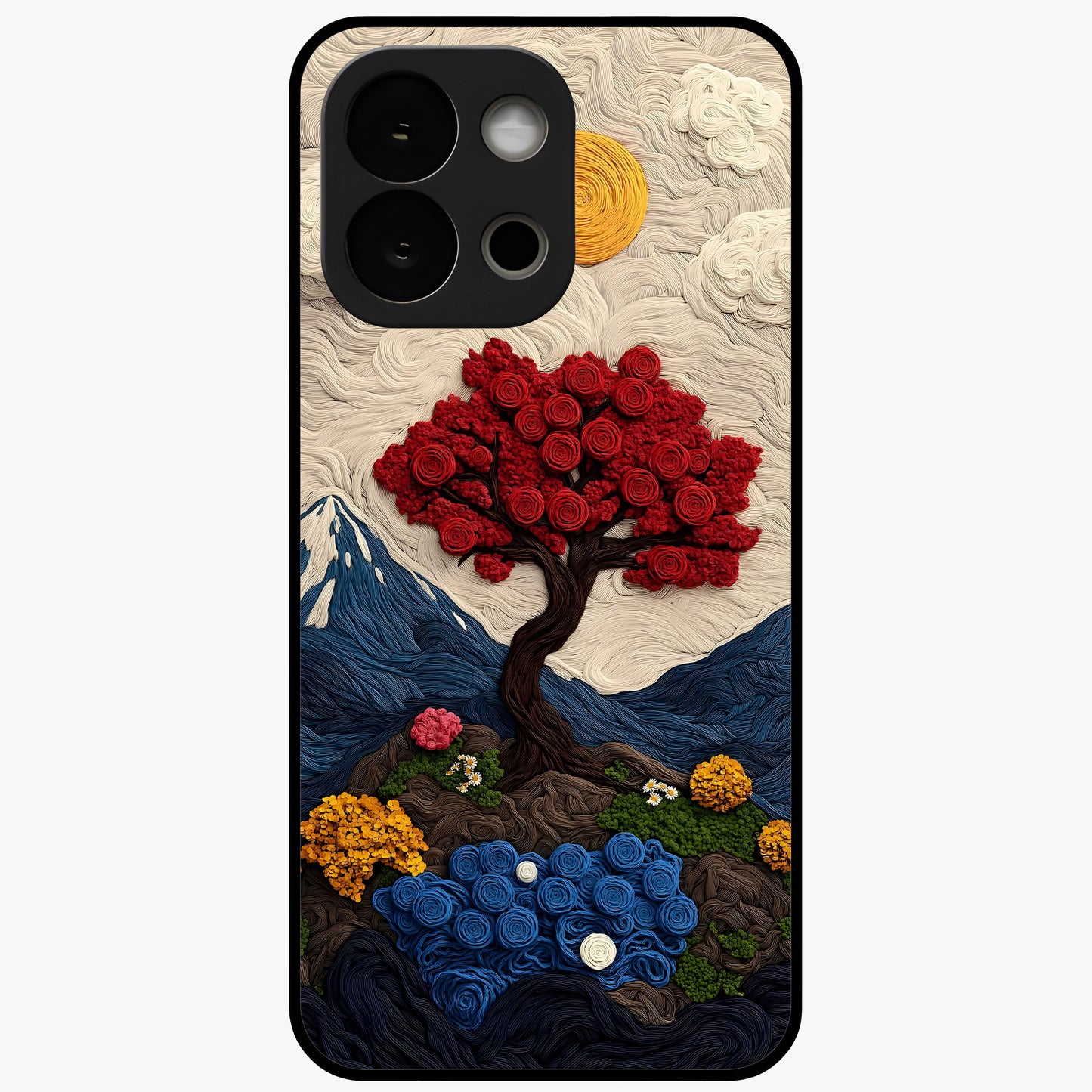 Eternal Nature Tapestry Glass Case for 1+13S elegant front view featuring intricate nature tapestry artwork