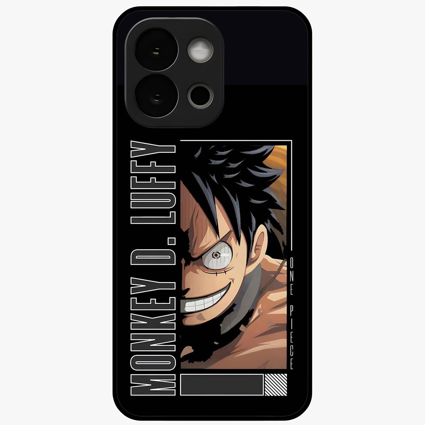 Fearless Pirate Smile Glass Case for 1+13S edgy front view featuring pirate inspired artwork with bold expression