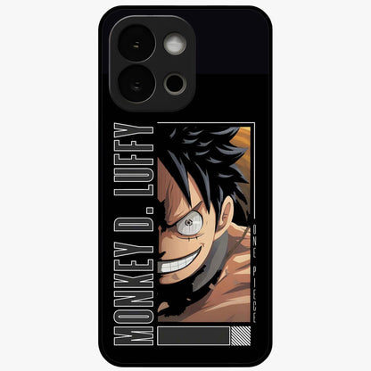 Fearless Pirate Smile Glass Case for 1+13S edgy front view featuring pirate inspired artwork with bold expression
