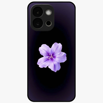 Flower on Soft Violet Gradient Glass Case for 1+13S elegant front view featuring floral artwork over smooth violet gradient