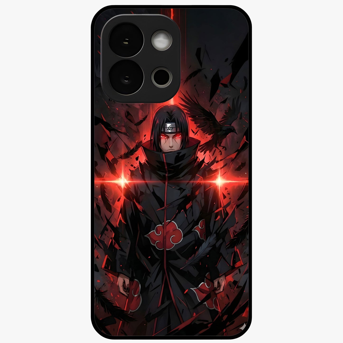Focused Blade Discipline Glass Case for 1+13S bold front view featuring sharp blade inspired artistic artwork