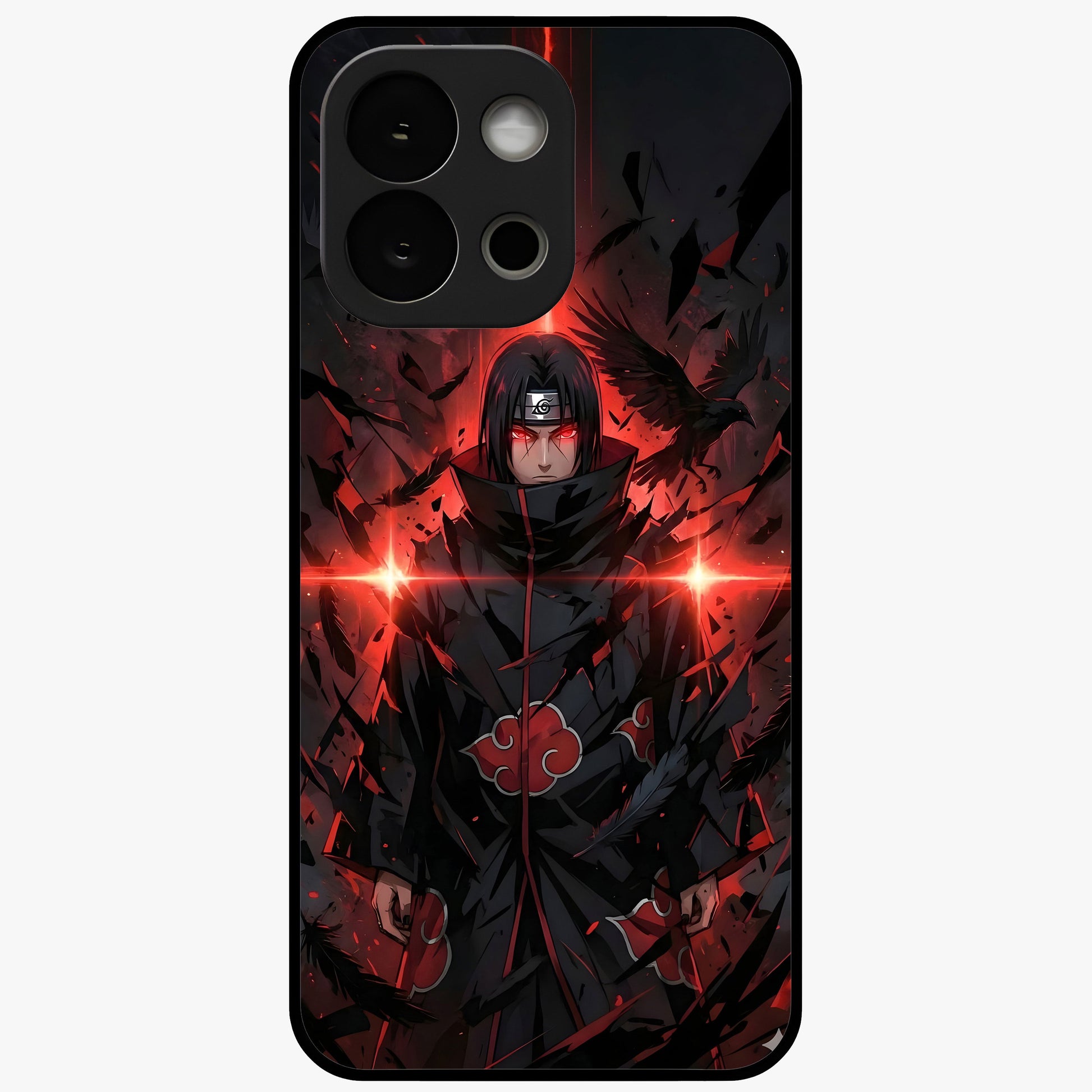 Focused Blade Discipline Glass Case for 1+13S bold front view featuring sharp blade inspired artistic artwork