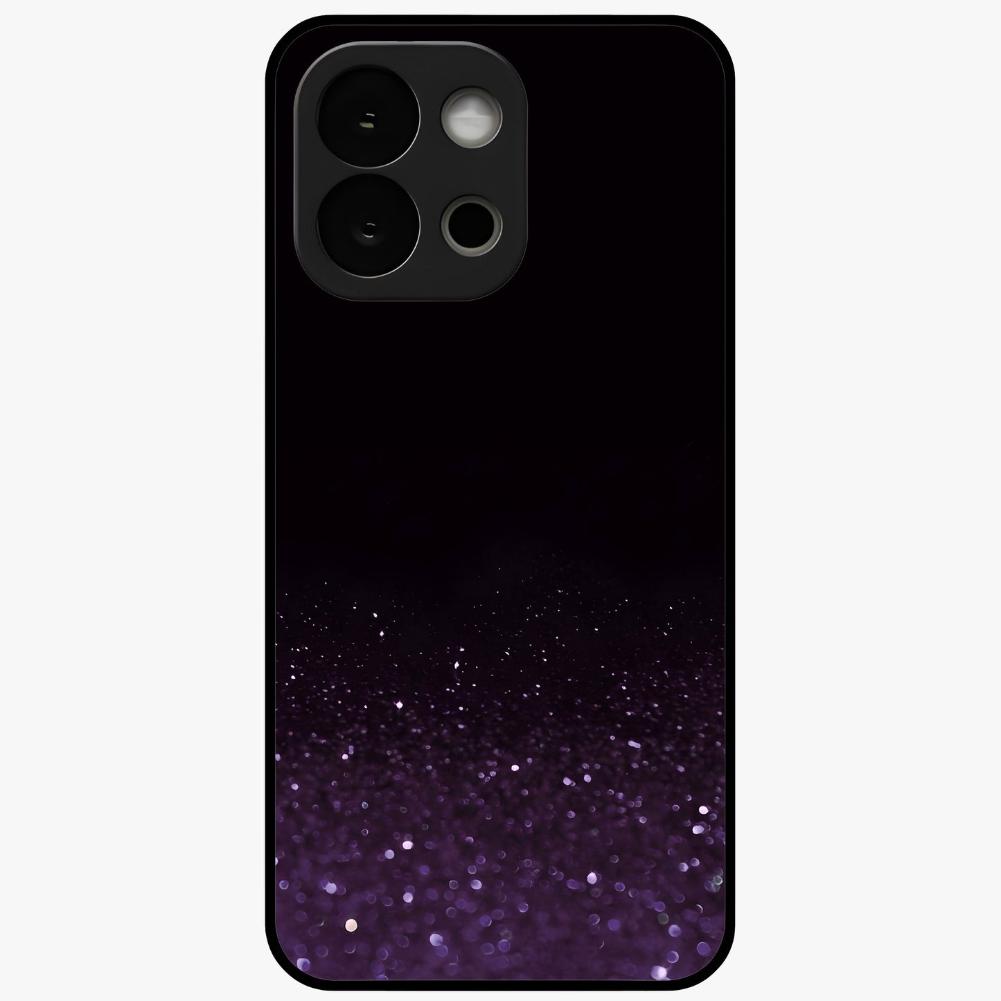 Glittery Purple Bokeh Glass Case for 1+13S vibrant front view featuring sparkling purple bokeh artwork